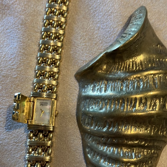 Ladies, beautiful citizen, watch, 24 karat, gold, plated, crystal bear, Italy - Picture 2 of 8